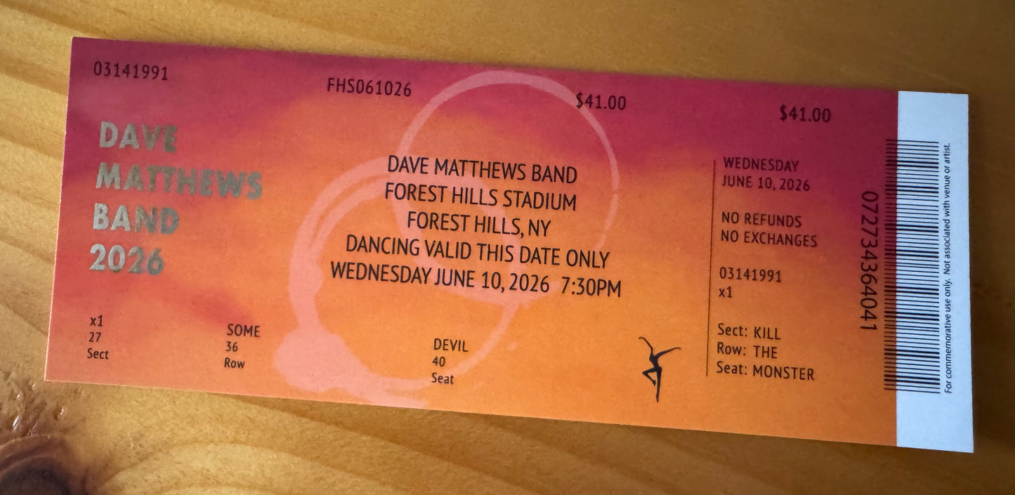 Forest Hills 6.10.26 Commemorative Ticket Summer Tour 2026