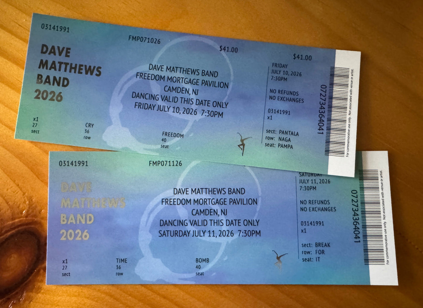 Camden 7.10.26 + 7.11.26 Commemorative Ticket Summer Tour 2026