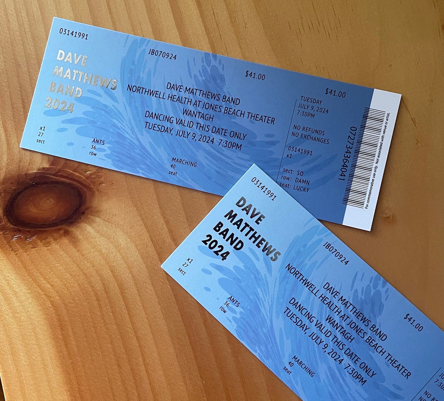 DMB Summer Tour 2024 Jones Beach 7.9.24 Commemorative Ticket
