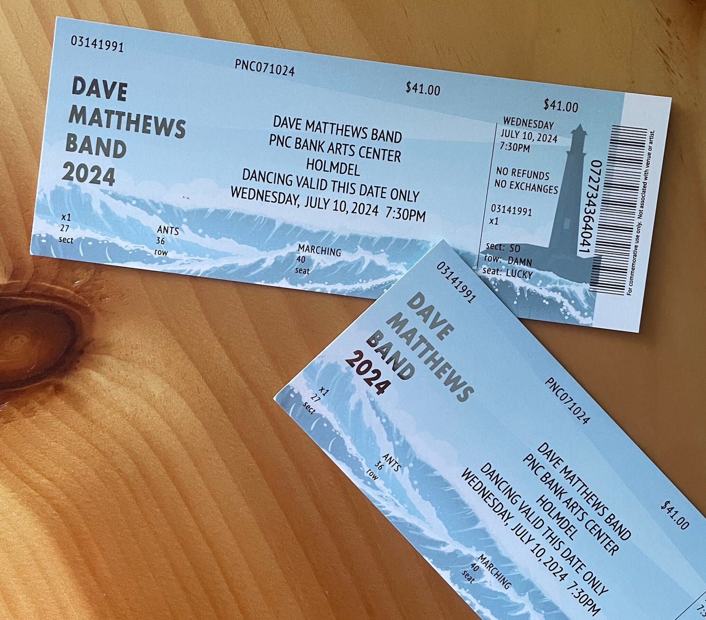DMB Summer Tour 2024 Holmdel 7.10.24 Commemorative Ticket