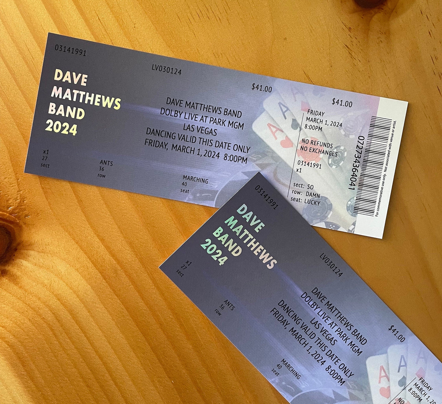 DMB March1, 2024 Vegas Commemorative Ticket