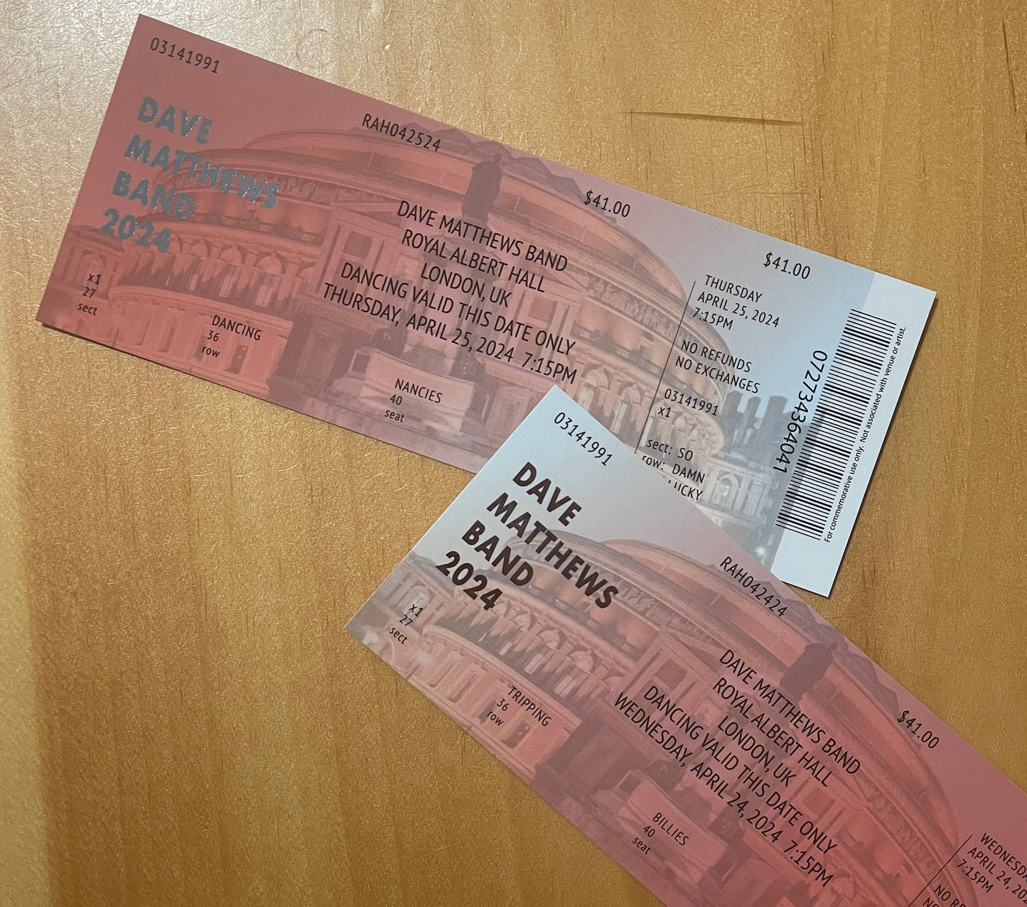 Commemorative Ticket London 4.24.24 + 4.25.24 Europe Tour 2024
