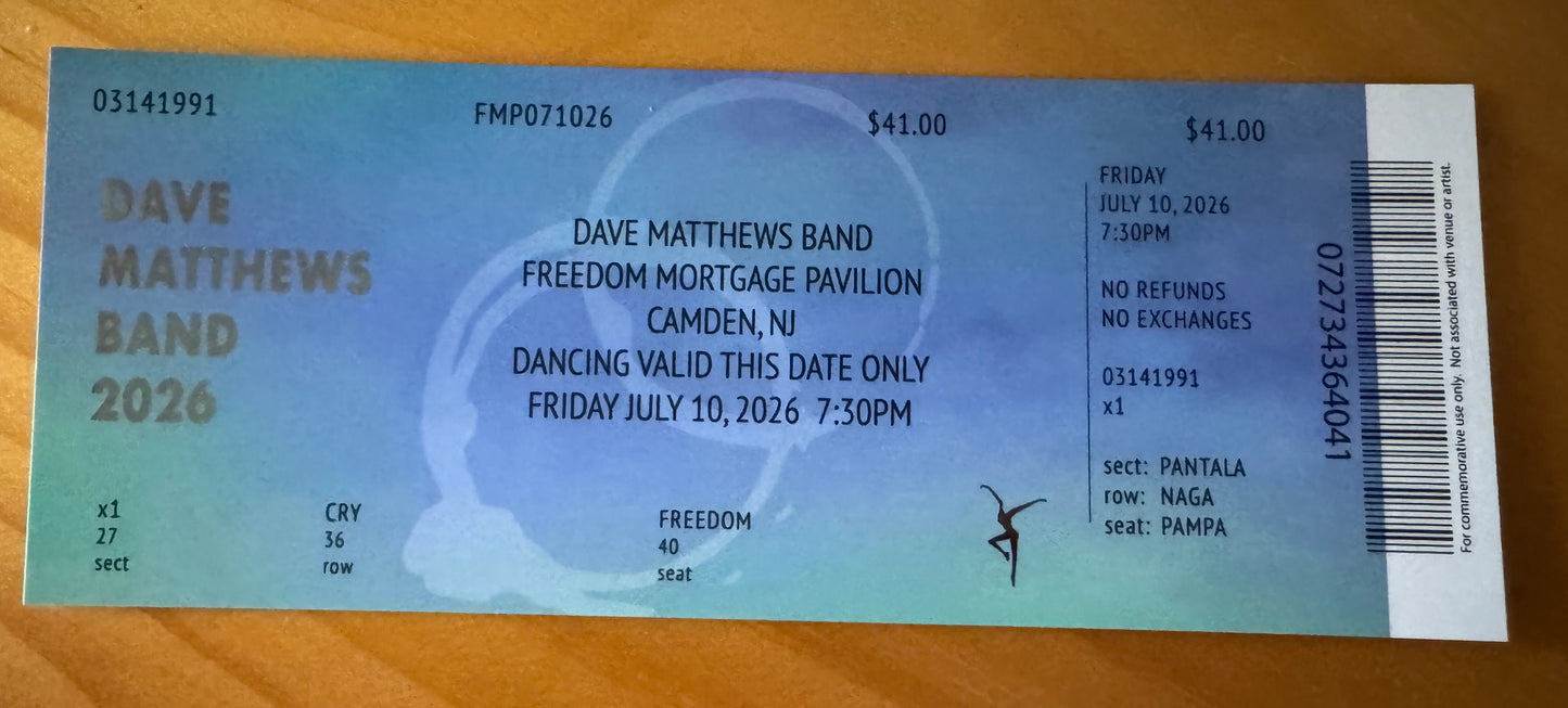 Camden 7.10.26 + 7.11.26 Commemorative Ticket Summer Tour 2026