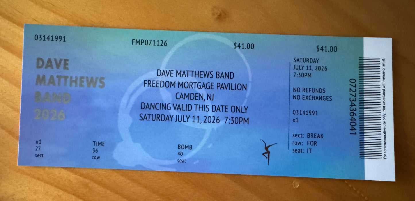 Camden 7.10.26 + 7.11.26 Commemorative Ticket Summer Tour 2026