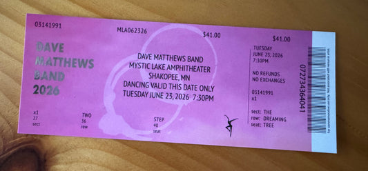Shakoee 6.23.26 Commemorative Ticket Summer Tour 2026