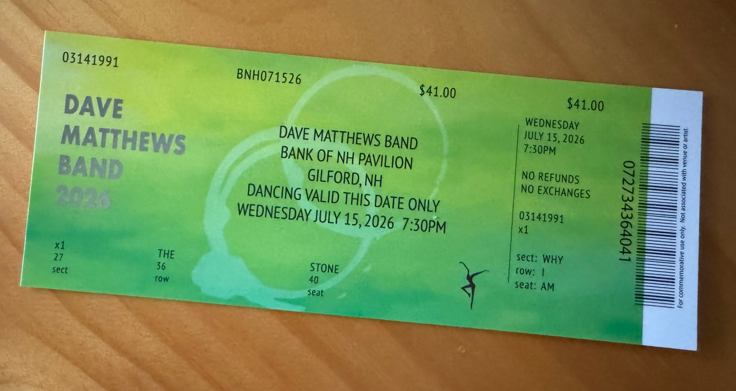 Gilford 7.14.26 + 7.15.26 Commemorative Ticket Summer Tour 2026