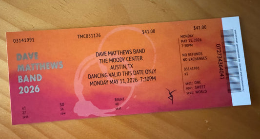 Austin 5.11.26 Commemorative Ticket Summer Tour 2026