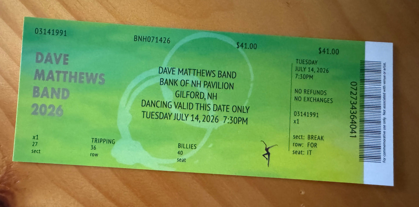 Gilford 7.14.26 + 7.15.26 Commemorative Ticket Summer Tour 2026