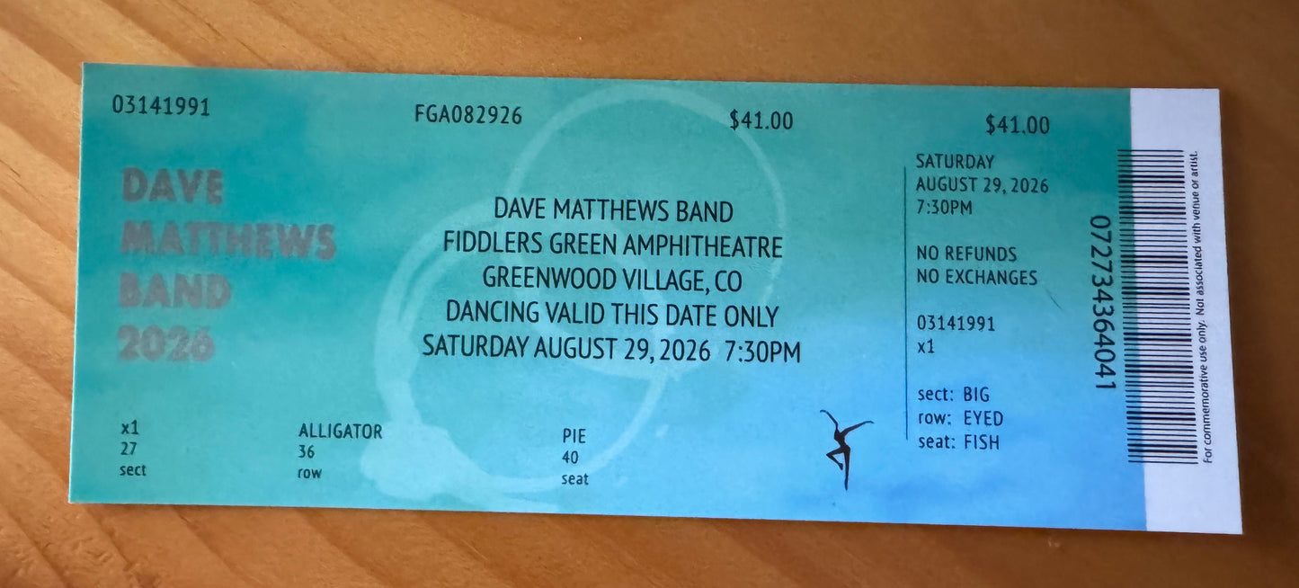 Greenwood 8.28.26 + 8.29.26 Commemorative Ticket Summer Tour 2026