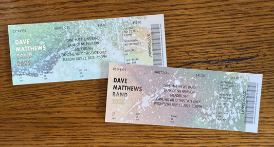 Commemorative Tickets Gilford 7.22.25 + 7.23.25 | Physical Concert Ticket Souvenir Keepsake Gift