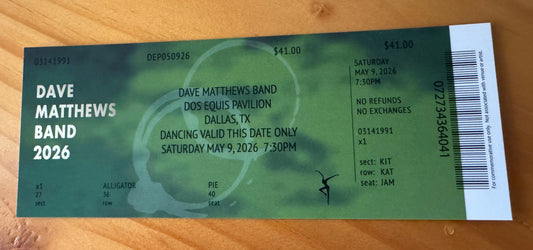 Dallas 5.9.26 Commemorative Ticket Summer Tour 2026