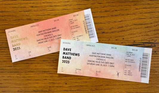 Commemorative Tickets Chicago 6.27.25 + 6.28.25 | Physical Concert Ticket Souvenir Keepsake Gift