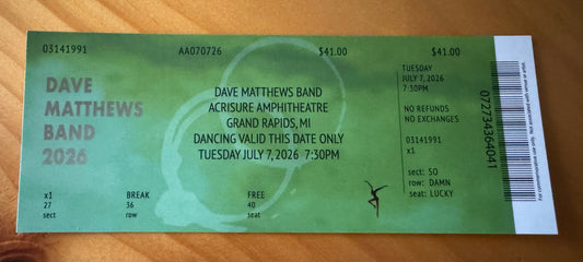 Grand Rapids 7.7.26 + 7.8.26 Commemorative Ticket Summer Tour 2026