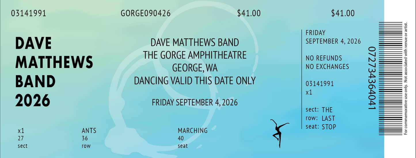 Gorge Weekend 9.4.26-9.6.26 Commemorative Tickets Summer Tour 2026