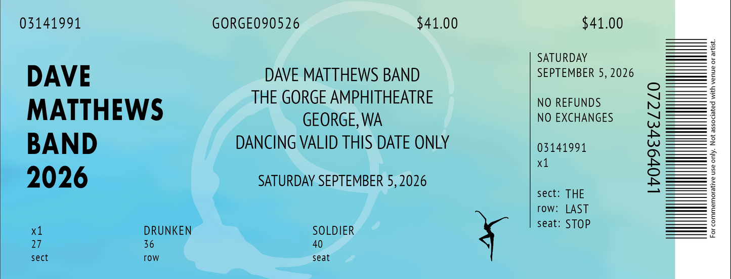 Gorge Weekend 9.4.26-9.6.26 Commemorative Tickets Summer Tour 2026