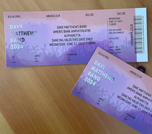 DMB Summer Tour 2024 Alpharetta 6.12.24 Commemorative Ticket