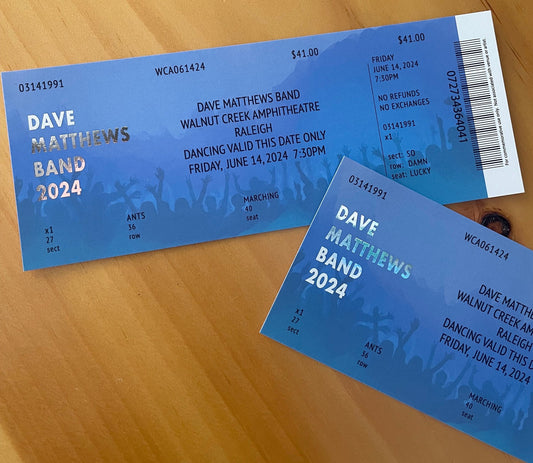 DMB Summer Tour 2024 Raleigh 6.14.24 Commemorative Ticket