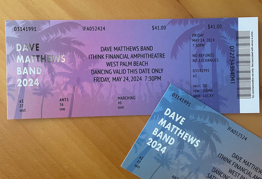DMB Summer Tour 2024 West Palm Beach 5.24.24 Commemorative Ticket
