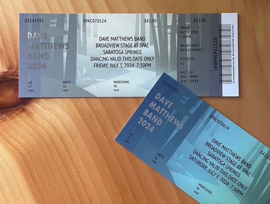 DMB Summer Tour 2024 SPAC 7.5.24 + 7.6.24 Commemorative Ticket