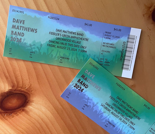 DMB Summer Tour 2024 Fiddler&#39;s Green 8.23.24 + 8.24.24 Commemorative Ticket