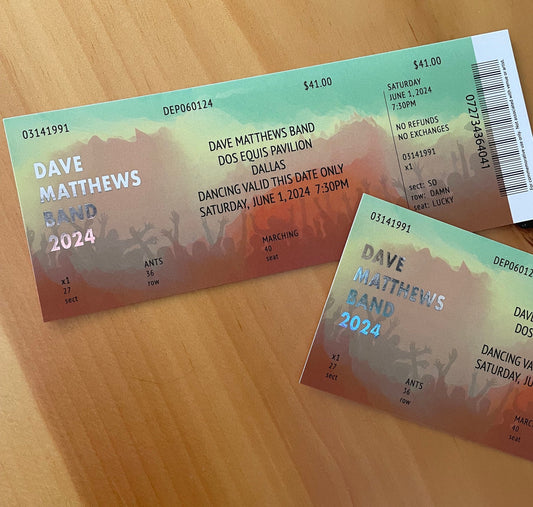 DMB Summer Tour 2024 Dallas 6.1.24 Commemorative Ticket