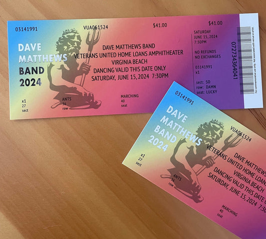 DMB Summer Tour 2024 Virginia Beach 6.15.24 Commemorative Ticket