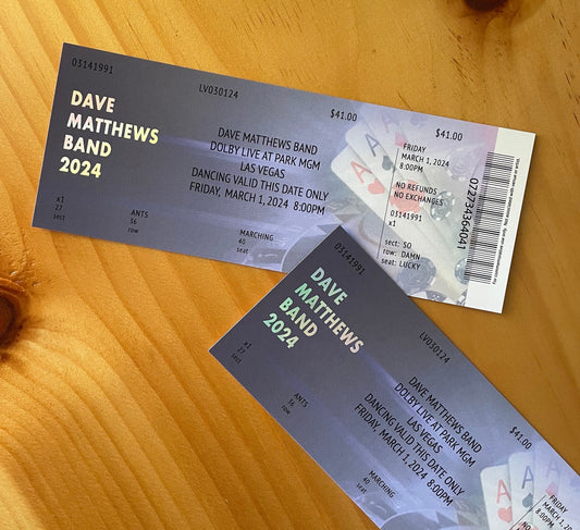 DMB March1, 2024 Vegas Commemorative Ticket