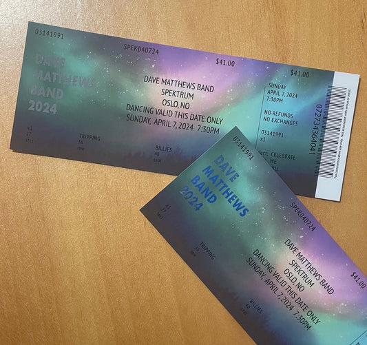 Dave Matthews Band Commemorative Ticket Oslo 4.7.24 Europe Tour 2024