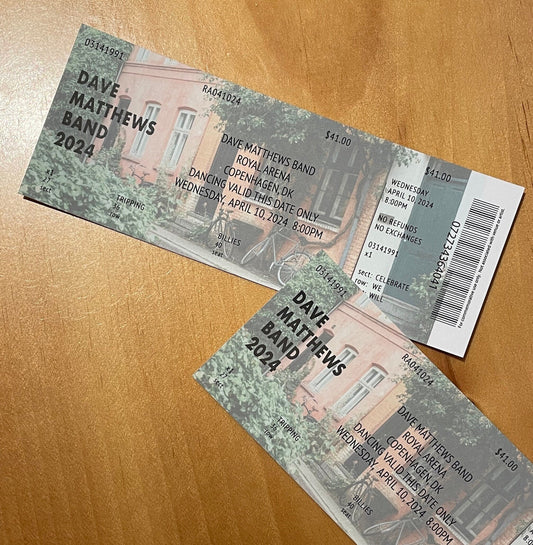 Commemorative Ticket Copenhagen 4.10.24 DMB Europe Tour 2024 | Physical Concert Ticket Souvenir Keepsake Gift