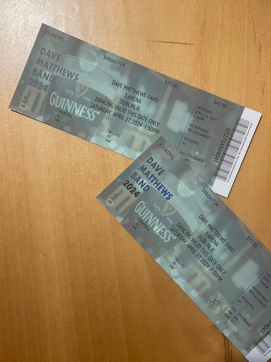 Commemorative Ticket Dublin 4.27.24 Europe Tour 2024