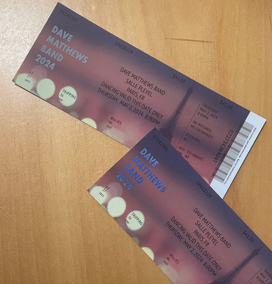 Commemorative Ticket Paris 5.2.24 Europe Tour 2024